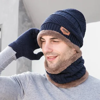Панама Мъжки топлинен пуловер плетена зимна шапка Baotou с врата мода външна вълнена шапка H75