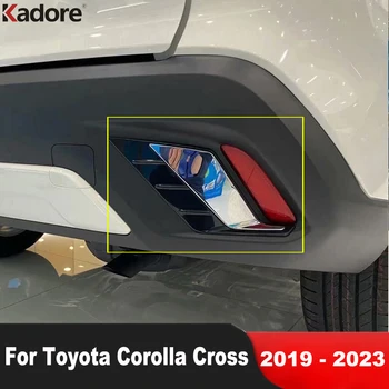 Заден фар за мъгла за вежди за Toyota Corolla Cross 2019-2022 2023 Хромирана кола опашка мъгла светлина лампа клепач формовъчна лента