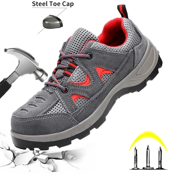 CHNMR Унисекс обувки за безопасност на работното място за мъже / жени Анти-смачка и анти-пункция ботуши Неразрушими леки дишащи маратонки