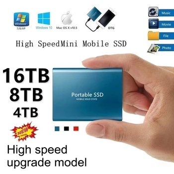 Нов преносим SSD1TB / 2TB USB3.1 външен високоскоростен твърдотелен диск 1TB-30TB твърд диск с голям капацитет Type-C компютърен смартфон
