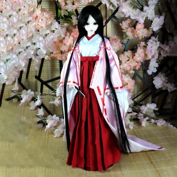 1/4 1/3 BJD дрехи японски древен костюм Inuyasha вещица кимоно облекло за MSD SD13 момиче SSDF ID75 кукла аксесоари C2216