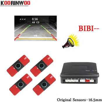 Koorinwoo Видим Оригинален 16.5mm Парктроник Двуядрен сензор за паркиране на автомобили 4 радара Аларма Система за задно виждане Видео Паркинг Asystem