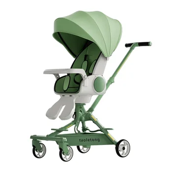 Можете да седнете и да легнете със супер лека и висока детска количка, еднопосочен бутон за сгъване на артефакта за ходене на бебета.