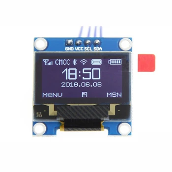 4X 0.96 инчов IIC I2C сериен GND 128X64 OLED LCD LED дисплей модул SSD1306 За Arduino комплект бял дисплей