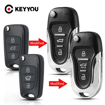 KEYYOU 1PCS модифицирана версия за Hyundai i20 i30 IX35 I35 акцент за Kia Picanto Sportage K5 3 бутони Калъф за ключ за кола