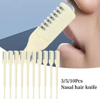 Karsyngirl 3/5/10Pcs Препарат за отстраняване на коса на носа 360 Въртящи се носа Машинка за подстригване на носа за жени Мъже Ръчно подстригване на носа