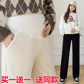 Бременни дамски панталони за пролет есен зима Ropa de Maternidad майчинство плюс кадифе pantalones de embarazada