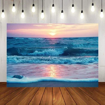 Океански гоблен стена висящи морски плаж вълна слънце облак банер фон природа изкуство декор хол фотографски фон
