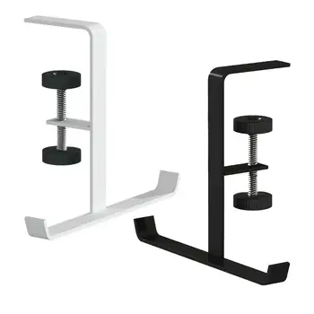 Desk Hook For Backpack Clamp On Desk Hanger Hook Регулируема & въртяща се скоба за рамо Универсална стойка за слушалки Държач за закачалка Hang