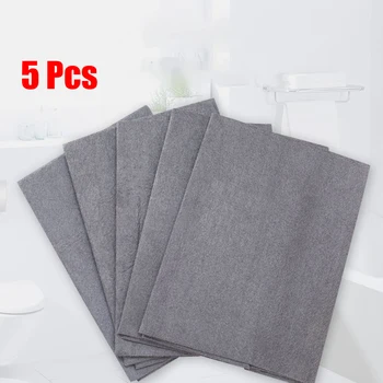 5pcs микрофибърна кърпа за полиране Кърпа за почистване на домакински кухненски стъкла Почистващи кърпички за сухо и мокро използване Моп кърпи за миене
