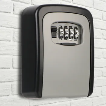 парола ключ сейф-кутия дома съхранение стена монтирани 4-цифрена комбинация ключ заключване кутия цинкова сплав вътрешен открит
