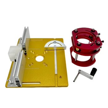 Wood Router Plunge Base Router Lift W / Aluminum Router Table Insert Plate for 65Mm Diameter Motors Engraving Tool Yellow