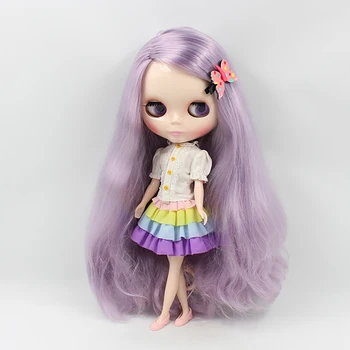 ICY DBS Blyth Doll 19 Съвместно тяло 30CM BJD кукла завършен ръчно рисуван грим лилава коса с бретон ресни странично раздяла кукла подарък