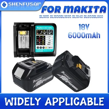 Makita 18V батерия 6000mAh акумулаторни електрически инструменти батерия с LED литиево-йонна подмяна LXT BL1860B BL1860 BL1850 3A LED зарядно устройство