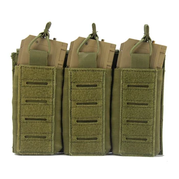 Три Molle Mag торбичка за лов на тактическо списание Еластична отворена тройна магнитна торбичка Carrier За M4 M14 M16 AK AR