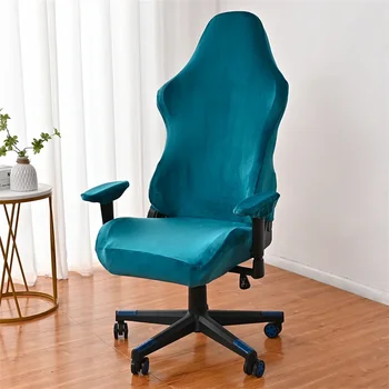Cover Hote Velvet Плътен цвят Еластичен офис стол Slipcover Stretch Room Covers Столове за калъф Защитен Gaming Living