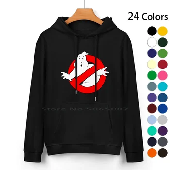 Ghostbuster Ловци на духове Чист памучен пуловер с качулка 24 цвята Sos Ghosts Hunter Филми Кино Класически Hijack Shift Fun Love