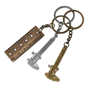 Мини джоб Vernier шублер ключодържател мярка инструмент цинкова сплав ключодържател удобен инструмент