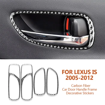 За Lexus IS IS250 300 350C 2005-2012 Автомобил-стайлинг въглеродни влакна кола врата дръжка рамка декоративни стикери Авто Интер аксесоари