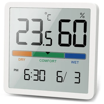 Цифров термо-хигрометър, преносим вътрешен термометър-хигрометър за контрол на климата в стаята, мониторинг на въздуха в помещението