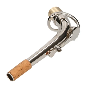 Нов алто саксофон завой врата месинг материал саксофон духови инструменти части 2.5 см, сребро