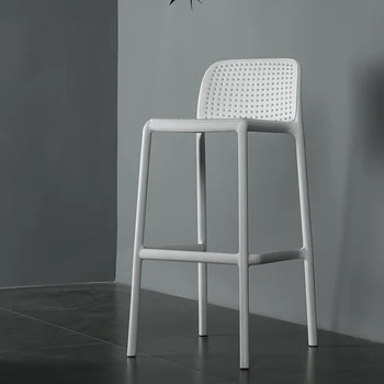 Nordic пластмасови бар столове модерен прост изкуство дизайнер висока закуска облегалка стол поставка за крака шезлонги
