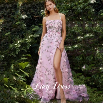 Lucy 3D цветя дипломиране рокля топка фея пола линия елегантни рокли за жени шик вечерна рокля специални събития Дамски