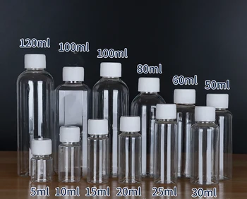10Pcs 5-120ML прозрачна бутилка запечатана течна подбутилка за козметичен лосион шампоан за тяло гел тонер съхранение Организатор Пътуване