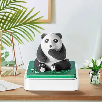 Сладък мини панорамен ръчно подвързан панда 3D хартия дърворезба изкуство занаят аромат бележка подложка бележник 2024 календар лепкави бележки писалка