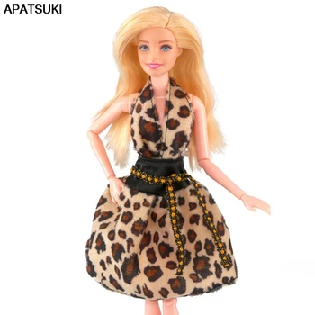 Леопард мода кукла рокля за кукла Барби дрехи V форма врата рокли екипировки за 1/6 BJD кукли аксесоари играчки за деца