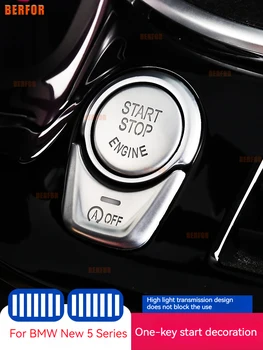 Автомобилен двигател Бутон за стартиране с едно кликване Капак на стикер за кола Стикер емблема за 5 6 серия GT x3 x4 G30 G31 G32 G01 G02 G08