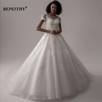 BEPEITHY A-line сватбена рокля лъжичка отворена дантела сватбени рокли за жени булчински рокли Vestido de Noiva 2023