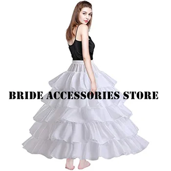 Булчинска рокля фуста с 4 стоманени и 5 лотосови пола Изключително голяма форма четири кръгли сватбени аксесоари
