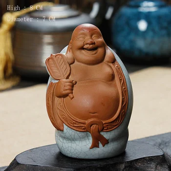 Китайски кунг-фу пуер ру пещ чай домашен любимец, статуя на Дзен Буда, фигурка на чай, украшение за чай, занаяти, бюро, аксесоари за декорация