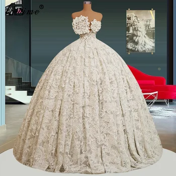 Луксозни флорални сватбени рокли 2024 Нови перли Бременни сватбени рокли за жени Параклис булчински рокли Vestido Blanco Custom