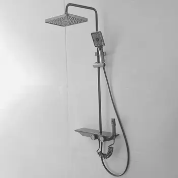 Производител душ комплект баня водопад смесител кранче горещо и студено хромирани бял душ система комплект