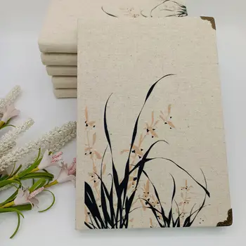 A5 творчески китайски стил реколта твърди корици бельо корица тетрадка дневник тетрадка пътуване дневник книга облицована