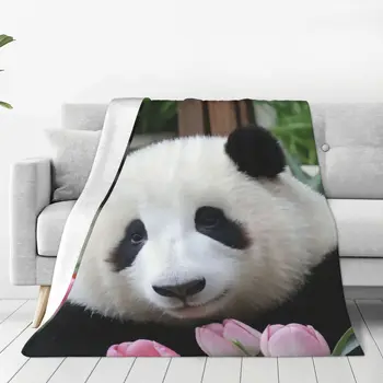 Huahua Panda Animal Blanket Super Warm Anti-pilling Flannel Throw Blankets for Bedding Достъпни