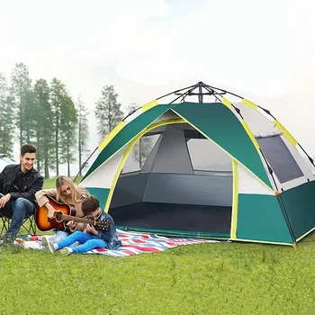 YOUSKY Бързо отваряща се палаткова къща на открито Напълно автоматична 3-4 души Дъждоустойчива сгъваема палатка