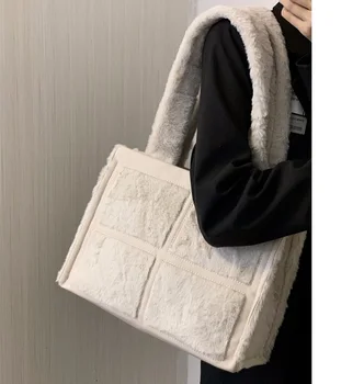 Пачуърк Faux кожа жени чанта голям капацитет мода зима меки дами голям Tote марка тенденция женски рамо чанта bolsas