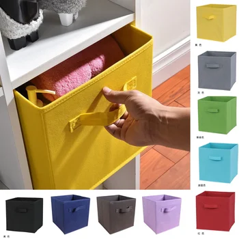 Сгъваем нетъкан текстил кутия за съхранение куб кошче за деца играчки Sundries организатор контейнери за съхранение с дръжка кошница за съхранение