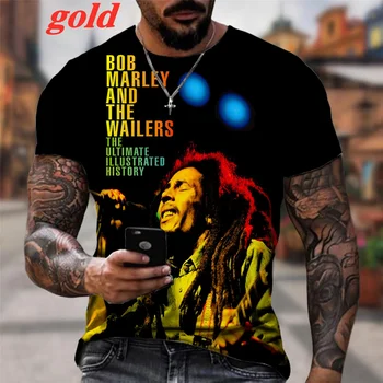 Лятна мъжка тениска Cool Rock 3d печат O врата къс ръкав улица хип-хоп случайни мода извънгабаритни мъжки върхове