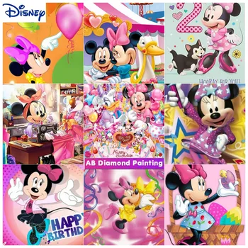 Diy Diamond Painting Disney Cartoon Cross Stitch Minnie Full Square Round Diamond Embroidery Mosaic Rhinestones Picture