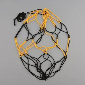 Найлонова мрежеста чанта за волейбол Баскетбол Футбол Футбол Жълта и черна ръчно изработена мрежеста чанта Футбол Баскетбол Volleyb