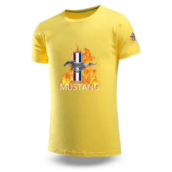 2023 нова спортна тениска Mustang с къс ръкав фитнес фитнес тениска за бягане мъжко дишащо спортно облекло