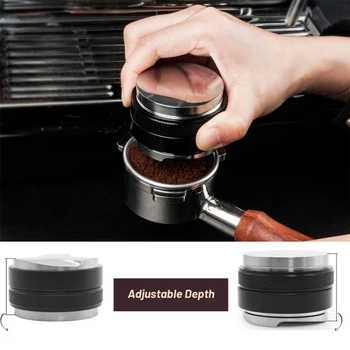 53/58mm Лесен за почистване двуглав изравнител за кафе Регулируема дълбочина ромбична марка