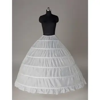 Евтини булчински рокля фуста сватбени аксесоари 6 обръч кринолин panniers дълга долна пола пола приплъзване