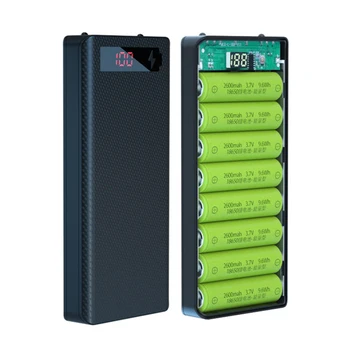 Power Bank Shell 8 * 18650 държач за батерия Dual USB Type C зарядна обвивка за iPhone Xiaomi Huawei 18650 батерия случай преносим