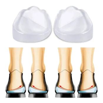 2PCS Медиални странични клин за петата Силиконови стелки Супинация Пронация Коригиращ гел Лепилни вложки за обувки за подравняване на краката