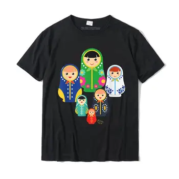 матрьошка Руски кукли за гнездене Русия подарък тениска купони мъже T ризи памук върховете ризи печат